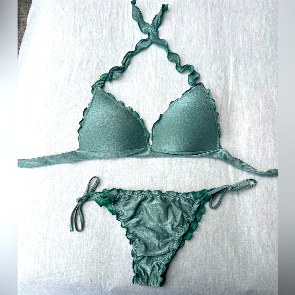 Calzedonia Green shimmer bikini